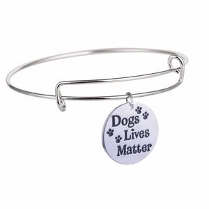 Dogs Lives Matter Bangle Adjustable Wire Bracelet